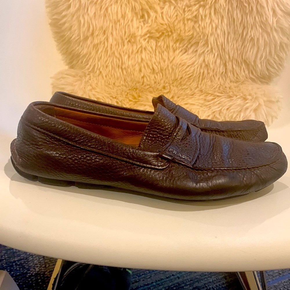 Prada Brown Leather Loafers